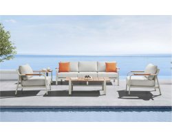 Szarobeżowy zestaw ogrodowy aluminiowy wypoczynkowy sofa 3os.VISCONTI Higoldst line.