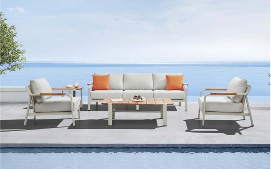 Szarobeżowy zestaw ogrodowy aluminiowy wypoczynkowy sofa 3os.VISCONTI Higoldst line. Szarobeżowy zestaw ogrodowy aluminiowy wypoczynkowy sofa 3os.VISCONTI Higoldst line.