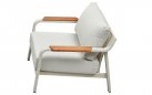 Wygodny fotel wypoczynkowy na taras aluminiowy szarobeżowy VISCONTI Higold