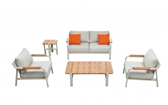 Szarobeżowy zestaw ogrodowy aluminiowy wypoczynkowy sofa 2os.VISCONTI Higoldst line.