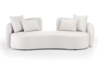 Dwuosobowa sofa ogrodowa z beżowymi obiciem olefin o szerokości sofy trzyosobowej COSY