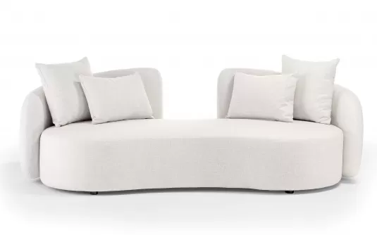 Dwuosobowa sofa ogrodowa z beżowymi obiciem olefin o szerokości sofy trzyosobowej COSY