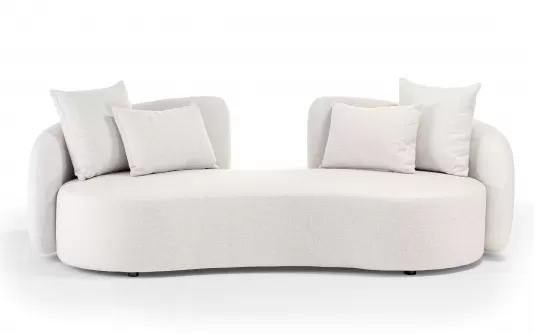 Dwuosobowa sofa ogrodowa z beżowymi obiciem olefin o szerokości sofy trzyosobowej COSY