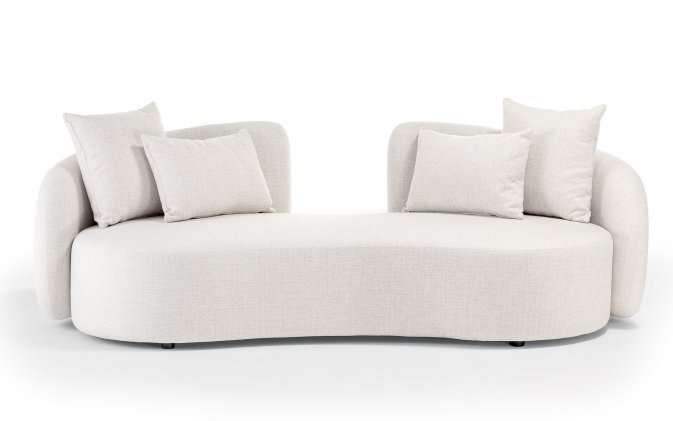 Dwuosobowa sofa ogrodowa z beżowymi obiciem olefin o szerokości sofy trzyosobowej COSY