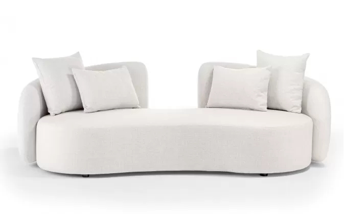 Dwuosobowa sofa ogrodowa z beżowymi obiciem olefin o szerokości sofy trzyosobowej COSY