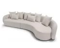 Szeroka 5-osobowa sofa ogrodowa jasnobeżowa z miękkimi kształtami COSY