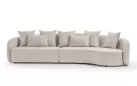 Szeroka 5-osobowa sofa ogrodowa jasnobeżowa z miękkimi kształtami COSY