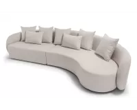 Szeroka 5-osobowa sofa ogrodowa jasnobeżowa z miękkimi kształtami COSY