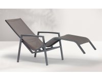 Profilowany leżak aluminiowy ogrodowy CANCUN z siedziskiem z tekstylny