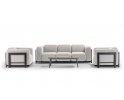Luksusowy zestaw wypoczynkowy RULE Alu z aluminiową ramą grafitową i pięknymi szarymi obiciami