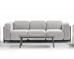 Luksusowa sofa ogrodowa, wypoczynkowa z szarymi obiciami