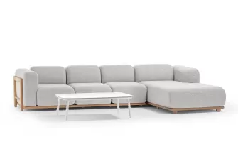 Luksusowa sofa wypoczynkowa na taras RULE z szezlongiem