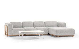 Luksusowa sofa wypoczynkowa na taras RULE z szezlongiem