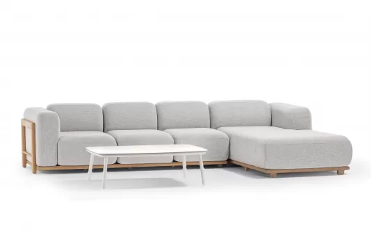 Luksusowa sofa wypoczynkowa na taras RULE z szezlongiem Luksusowa sofa wypoczynkowa na taras RULE z szezlongiem