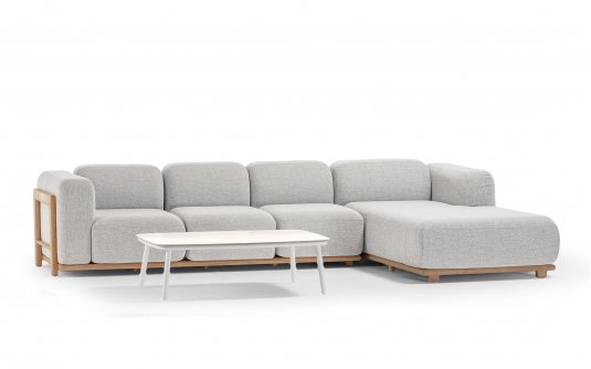 Luksusowa sofa wypoczynkowa na taras RULE z szezlongiem