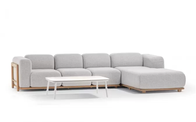 Luksusowa sofa wypoczynkowa na taras RULE z szezlongiem