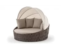 Brązowe łóżko ogrodowe leżanka z daszkiem Eden