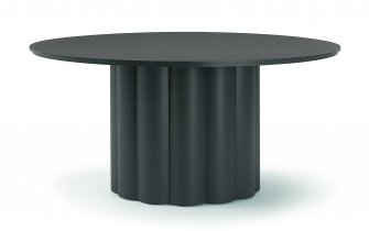 Grafitowy okrągły stół ogrodowy aluminiowy Ø155 cm BARBUDA