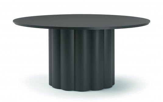 Grafitowy okrągły stół ogrodowy aluminiowy Ø155 cm BARBUDA