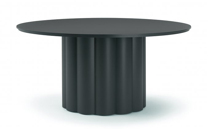 Grafitowy okrągły stół ogrodowy aluminiowy Ø155 cm BARBUDA