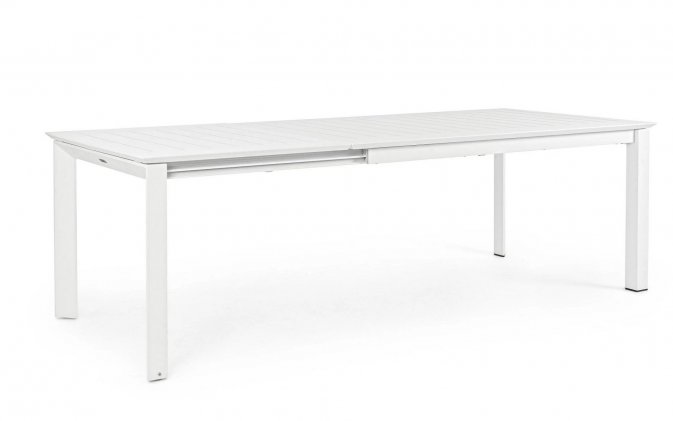 Aluminiowy stół ogrodowy rozkładany. biały 200 do 300 PANAREA