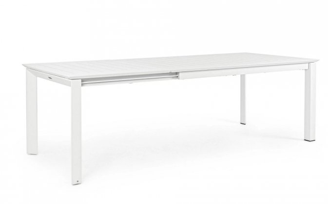 Aluminiowy stół ogrodowy rozkładany. biały 200 do 300 PANAREA