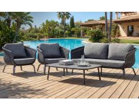 Aluminiowe meble wypoczynkowe ogrodowe grafitowe MELROSE 