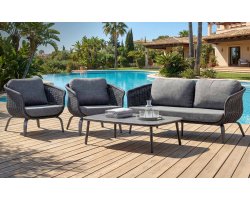 Aluminiowe meble wypoczynkowe ogrodowe grafitowe MELROSE 