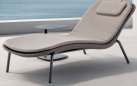 Aluminiowy leżak ogrodowy profilowany na aluminiowej podstawie grafit z brązową liną