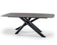 Luksusowy stół ogrodowy MILO 240x105 aluminiowa podstawa krzyżowaj I blat Hpl imitacja kamienia