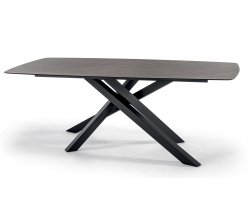 Luksusowy stół ogrodowy MILO 240x105 aluminiowa podstawa krzyżowaj I blat Hpl imitacja kamienia