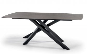 Luksusowy stół ogrodowy MILO 240x105 aluminiowa podstawa krzyżowaj I blat Hpl imitacja kamienia