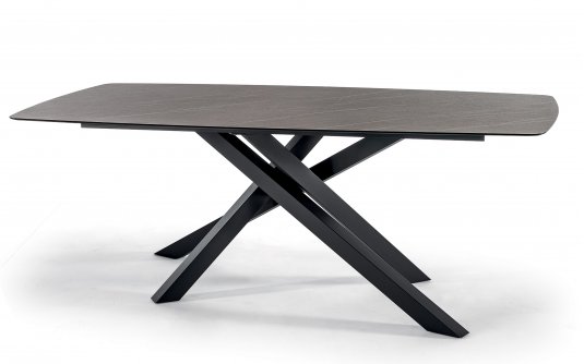 Luksusowy stół ogrodowy MILO 240x105 aluminiowa podstawa krzyżowaj I blat Hpl imitacja kamienia