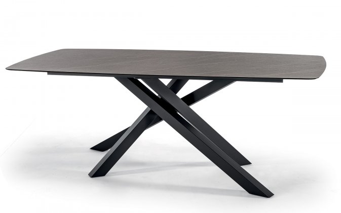 Luksusowy stół ogrodowy MILO 240x105 aluminiowa podstawa krzyżowaj I blat Hpl imitacja kamienia