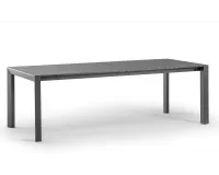 Grafitowy stół ogrodowy STROMBOLI rozkładany aluminiowy z deseczek poprzecznych