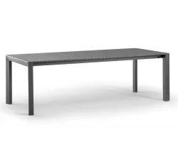 Grafitowy stół ogrodowy STROMBOLI rozkładany aluminiowy z deseczek poprzecznych
