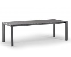 Grafitowy stół ogrodowy STROMBOLI rozkładany aluminiowy z deseczek poprzecznych