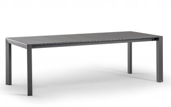 Grafitowy stół ogrodowy STROMBOLI rozkładany aluminiowy z deseczek poprzecznych
