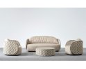 Luksusowy komplet wypoczynkowy ogrodowy MOJO z oplotem z pasów o refinansowych w kolorze taupe