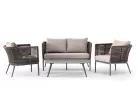 Zestaw ogrodowy wypoczynkowy z sofą dwuosobową 2 fotelami i z pięknym oplotem z liny polipropylenowej CUBE