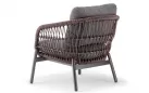 Grafitowo-brązowy zestaw aluminiowy ogrodowe sofą 2,5 os. 2 fotelami stolikiem ELBA