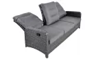 Sofa ogrodowa trzyosobowa z technorattanu z pochylanymi oparciami SOHO