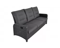 Sofa ogrodowa trzyosobowa z technorattanu z pochylanymi oparciami SOHO