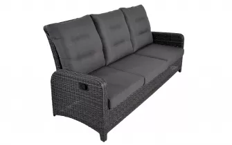 Sofa ogrodowa trzyosobowa z technorattanu z pochylanymi oparciami SOHO