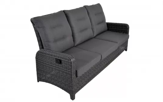 Sofa ogrodowa trzyosobowa z technorattanu z pochylanymi oparciami SOHO Sofa ogrodowa trzyosobowa z technorattanu z pochylanymi oparciami SOHO