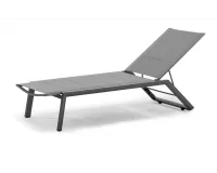 Aluminiowy leżak ogrodowy sztaplowany z siedziskiem z podwójnej teksty liny BAJO grafitowy