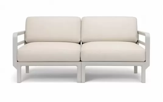 Dwuosobowa sofa ogrodowa modułowa z polipropylenu máximo nardi jasnoszara Dwuosobowa sofa ogrodowa modułowa z polipropylenu máximo nardi jasnoszara