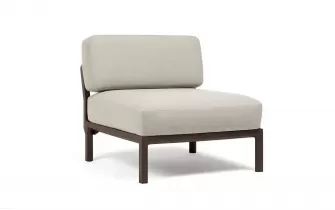 Moduł centralny z kolekcji MAXIMO mebli z polipropylenu nardi kolor terra poduszka perla sunbrella 