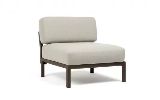 Moduł centralny z kolekcji MAXIMO mebli z polipropylenu nardi kolor terra poduszka perla sunbrella 