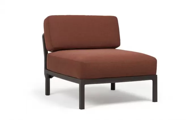 Moduł centralny z kolekcji MAXIMO mebli z polipropylenu nardi kolor terra poduszka canella sunbrella 